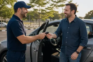Profissional de chaveiro abrindo um carro com ferramentas especializadas.